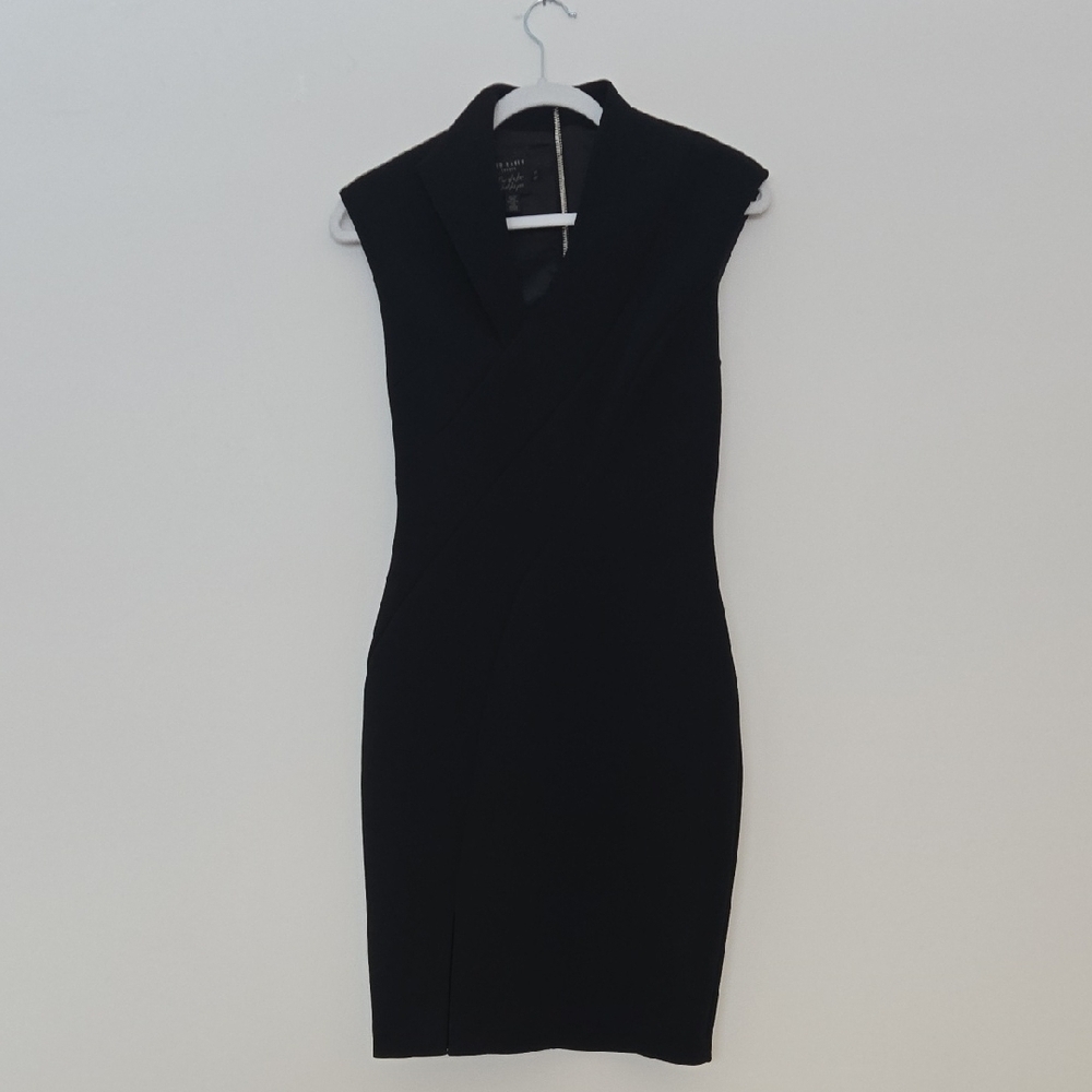 Ted Baker Black Body Con Cocktail Dress Designer Formal Cocktail Normcore Size 1